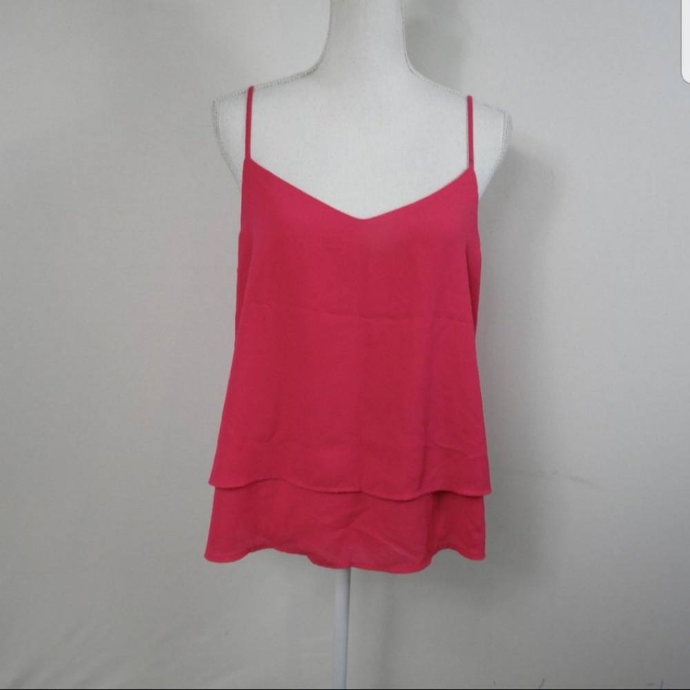 Maurices Pink Layered Blousey Sphaghetti Strap Tank